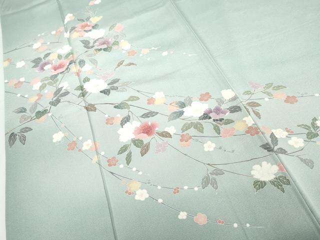 平和屋着物●訪問着 友禅 枝花文 暈し染め 正絹 逸品 AABG2741cs