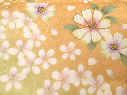 平和屋着物●豪華振袖 駒刺繍 舞花文 暈し染め 金彩 正絹 逸品 AABG2739cs