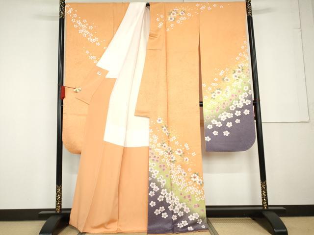 平和屋着物●豪華振袖 駒刺繍 舞花文 暈し染め 金彩 正絹 逸品 AABG2739cs
