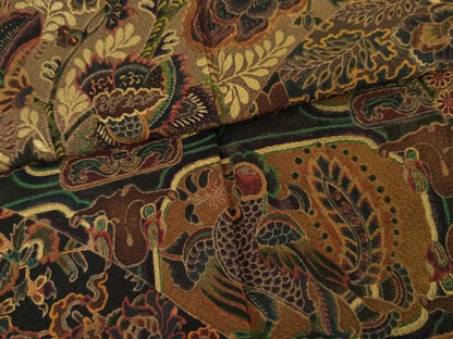 平和屋着物●前田仁仙 仁仙更紗 色留袖 更紗花鳥文 正絹 逸品 AABG2758cs