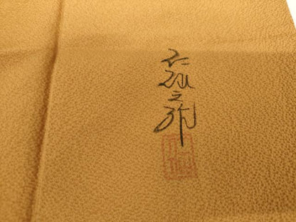 平和屋着物●前田仁仙 仁仙更紗 色留袖 更紗花鳥文 正絹 逸品 AABG2758cs