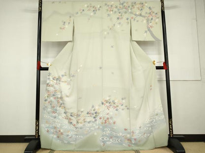 平和屋着物●本加賀友禅作家 白坂幸蔵 訪問着 竜田川 暈し染め 正絹 逸品 AABG2759cs