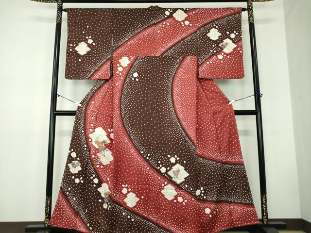 平和屋着物●訪問着　総絞り　刺繍　松皮菱　辻が花　金彩　正絹　逸品　DABB4747ps 平和屋着物○訪問着 総絞り 刺繍 松皮菱 辻が花 金彩 正絹 逸品