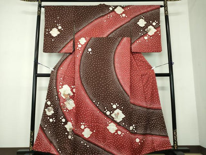 平和屋着物●訪問着　総絞り　刺繍　松皮菱　辻が花　金彩　正絹　逸品　DABB4747ps