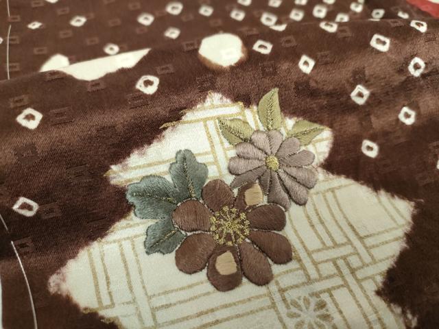 平和屋着物●訪問着　総絞り　刺繍　松皮菱　辻が花　金彩　正絹　逸品　DABB4747ps 平和屋着物○訪問着 総絞り 刺繍 松皮菱 辻が花 金彩 正絹 逸品