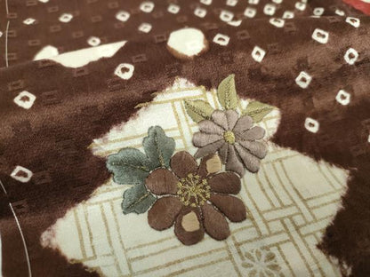 平和屋着物●訪問着　総絞り　刺繍　松皮菱　辻が花　金彩　正絹　逸品　DABB4747ps