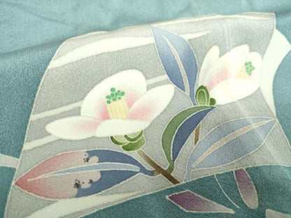平和屋着物●本加賀友禅作家　田丸幸子　訪問着　色紙重ね花文　鈴乃屋扱い　正絹　逸品　DABB4748ps