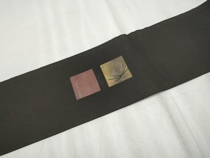 平和屋着物●九寸名古屋帯　舞蝶文　黒地　正絹　逸品　CABD0768hy