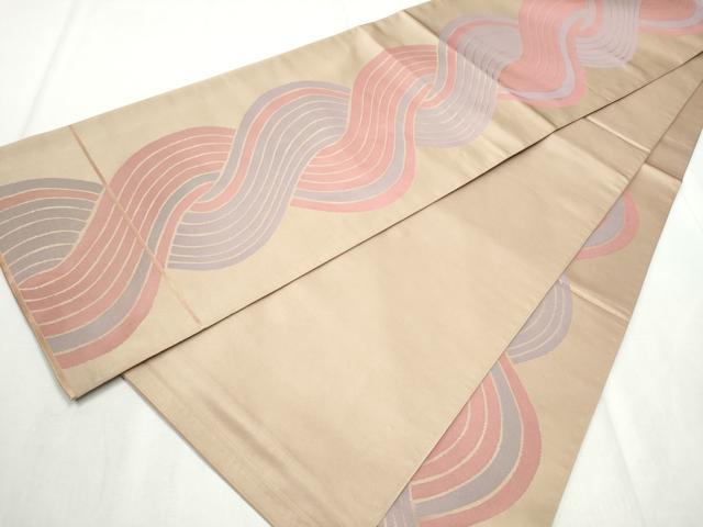 平和屋着物●西陣の名門　加納幸謹製　六通柄　本袋帯　よろけ縞　正絹　逸品　CABD5633hy