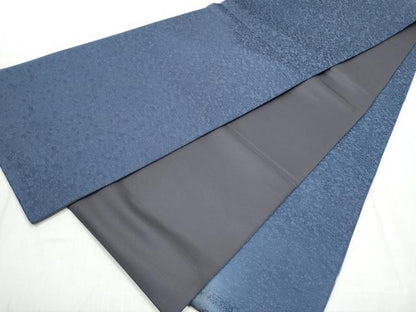 平和屋着物●太鼓柄袋帯　絞り　舞桜文　銀通し地　正絹　逸品　CABD5643hy