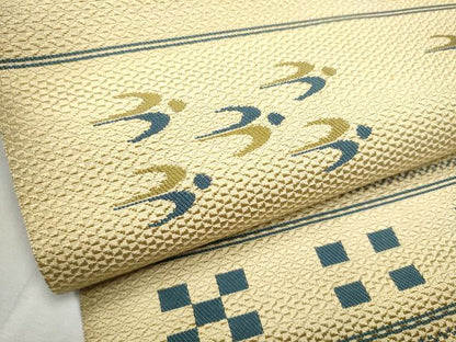平和屋着物●本場筑前博多織　八寸名古屋帯　華あじろ　正絹　逸品　CABD5673hy