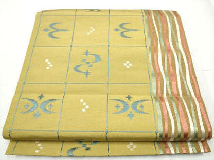 平和屋着物●本場筑前博多織 八寸名古屋帯 琉球絣文様 正絹 逸品 CABD5738hy