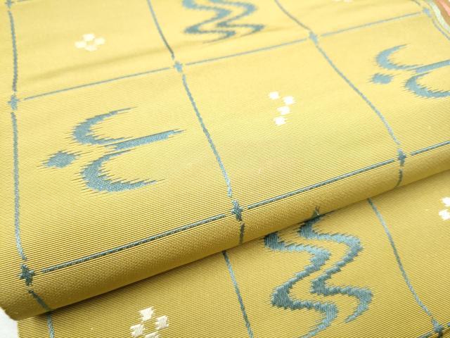 平和屋着物●本場筑前博多織 八寸名古屋帯 琉球絣文様 正絹 逸品 CABD5738hy