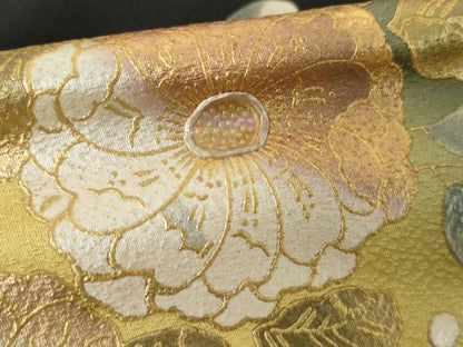平和屋着物●訪問着　辻が花　暈し染め　黒地　金銀彩　ロング丈　正絹　逸品　AABG2776cs