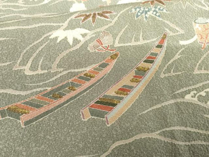 平和屋着物●訪問着 友禅 松竹梅文 金糸 金彩 正絹 逸品 AABG2787cs