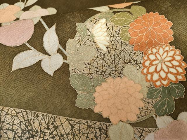 平和屋着物●訪問着 枝花丸文 暈し染め 正絹 逸品 AABG2779cs