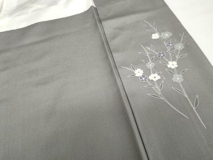 平和屋着物●京友禅作家　外池雅峰　訪問着　駒刺繍　立波吉祥花文　正絹　逸品　AABG2782cs