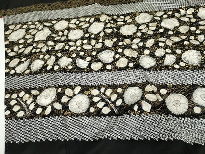 平和屋着物●訪問着 辻が花 絞り 黒地 金彩 正絹 逸品 AABG2783cs