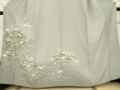 平和屋着物●訪問着 友禅 松竹梅文 金糸 金彩 正絹 逸品 AABG2787cs