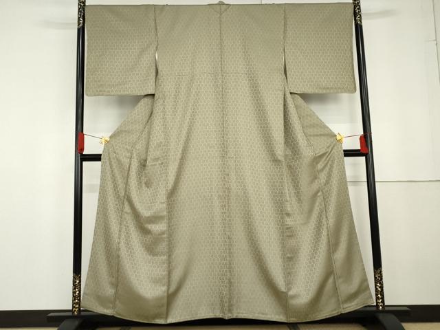 平和屋着物●お召　松葉亀甲文　正絹　逸品　未使用　AABG3497cs