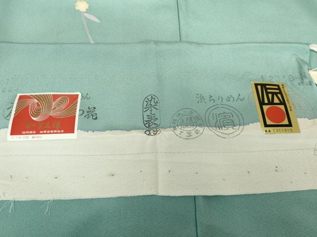 平和屋着物●本加賀友禅作家 南克治 訪問着 飾花文 暈し染め 浜ちりめん 反端付き 正絹 逸品 AABG3488cs