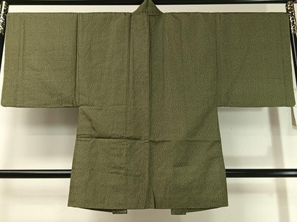 平和屋着物●男性　お召　アンサンブル　100亀甲　総詰め　正絹　逸品　CABC9962vp