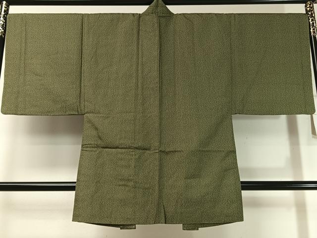 平和屋着物●男性　お召　アンサンブル　100亀甲　総詰め　正絹　逸品　CABC9962vp
