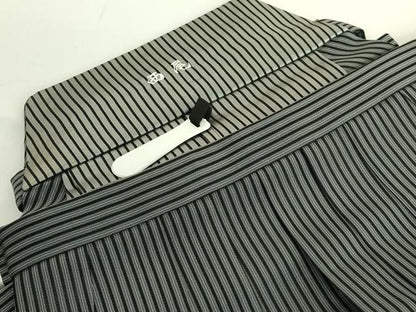 平和屋着物＊極上 夏物 男性 行灯袴 縞 縦絽 逸品 未使用 DZAB5091kh6