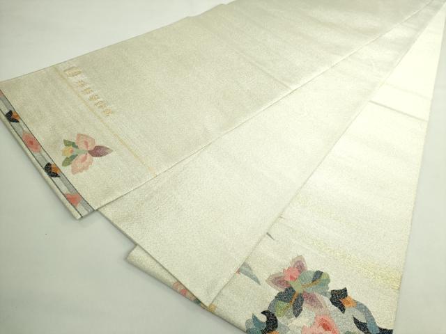 平和屋本店●極上　手織綴れ　山鹿清華　太鼓柄袋帯　瑞鳥華錦紋　金銀糸　逸品　DZAB5073kh6