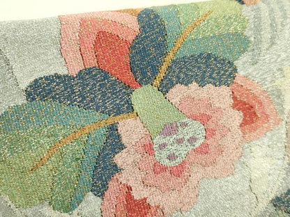 平和屋本店●極上　手織綴れ　山鹿清華　太鼓柄袋帯　瑞鳥華錦紋　金銀糸　逸品　DZAB5073kh6
