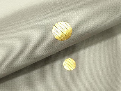 平和屋着物●塩瀬　九寸名古屋帯　渦巻き　金糸　正絹　逸品　DABB7979op