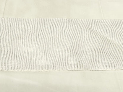 平和屋着物＊夏物　八寸名古屋帯　よろけ縞　白藤色　DABC8175cm