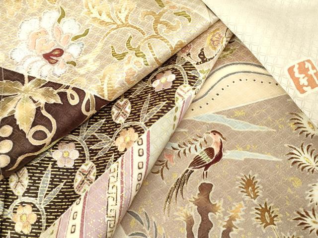 平和屋着物●千くさ染繍　色留袖　刺繍　更紗花鳥唐草文　金彩　正絹　逸品　DABC3048az