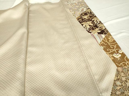 平和屋着物●千くさ染繍　色留袖　刺繍　更紗花鳥唐草文　金彩　正絹　逸品　DABC3048az