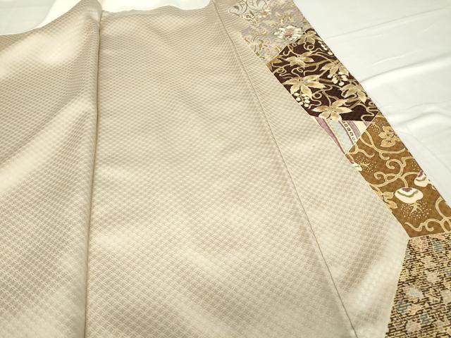 平和屋着物●千くさ染繍　色留袖　刺繍　更紗花鳥唐草文　金彩　正絹　逸品　DABC3048az