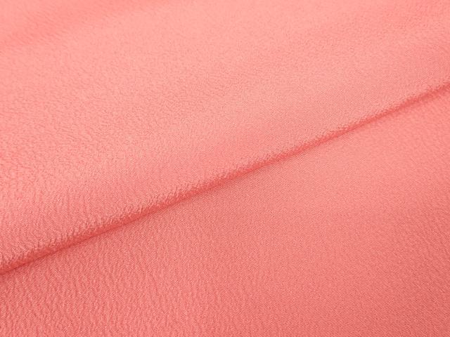 平和屋着物●小振袖　色無地　甚三紅色　正絹　逸品　DABC3046az