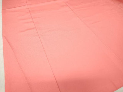 平和屋着物●小振袖　色無地　甚三紅色　正絹　逸品　DABC3046az