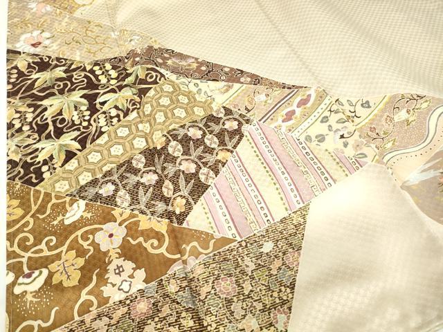 平和屋着物●千くさ染繍　色留袖　刺繍　更紗花鳥唐草文　金彩　正絹　逸品　DABC3048az