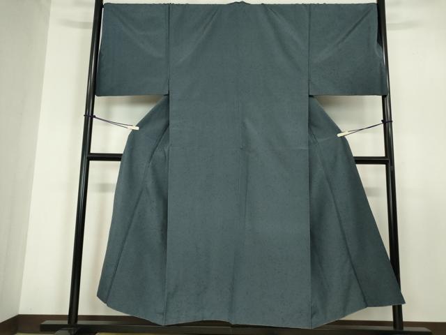 平和屋着物●男性　髭紬　アンサンブル　長羽織　藍墨茶色　正絹　逸品　DABC3066az