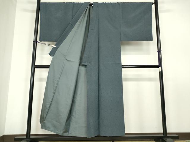 平和屋着物●男性　髭紬　アンサンブル　長羽織　藍墨茶色　正絹　逸品　DABC3066az
