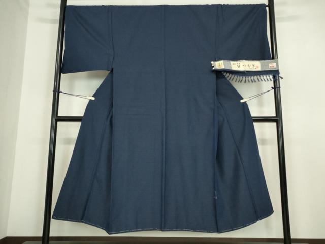 平和屋着物●男性　生紬　米沢織　アンサンブル　長襦袢(無双)セット　格子　証紙付き　正絹　逸品　DABC3063az