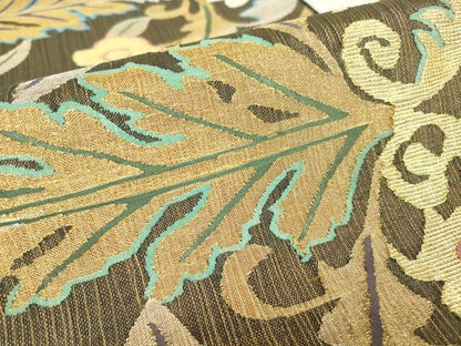 平和屋着物▽六通柄袋帯 スリーシーズン 春夏秋 更紗花文 金糸 正絹 逸品 DABC3118az