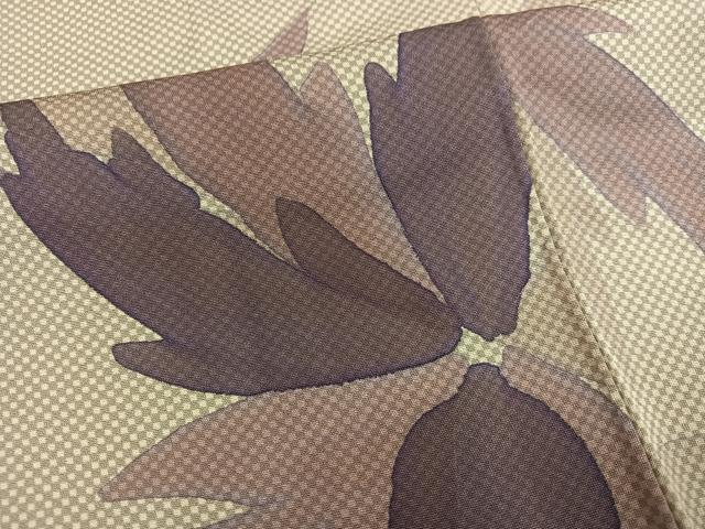 平和屋着物●上質な小紋　ろうけつ染め　花尽くし　丹後ちりめん　反端付き　正絹　逸品　未使用　AABG4081ph