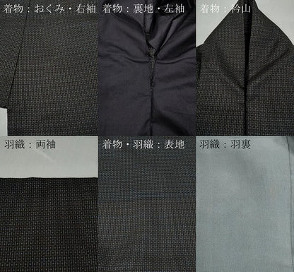 平和屋着物●男性　本場大島紬　アンサンブル　100亀甲　総詰め　正絹　逸品　CABD0286ut