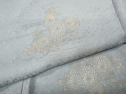 平和屋着物●上質な小紋　菊　金糸　ゑり善扱い　正絹　逸品　CABD0301ut