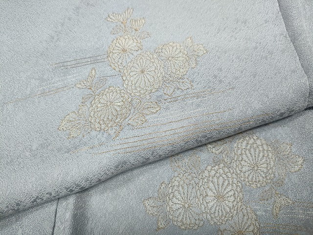 平和屋着物●上質な小紋　菊　金糸　ゑり善扱い　正絹　逸品　CABD0301ut