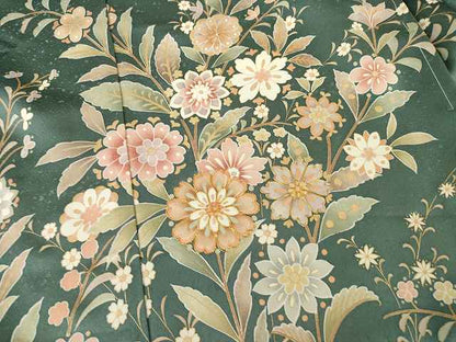 平和屋着物●訪問着　駒刺繍　草花文　仮絵羽　正絹　逸品　未使用　AABG3714ck