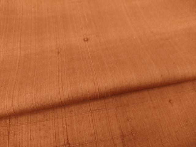 平和屋着物▼上質な紬 色無地 団十郎茶色 正絹 逸品 AABG4024ck