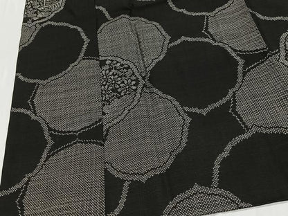 平和屋着物∞道中着　本場大島紬　7マルキ　絵皿花文　ロング丈　正絹　逸品　未使用　CABD4496ua
