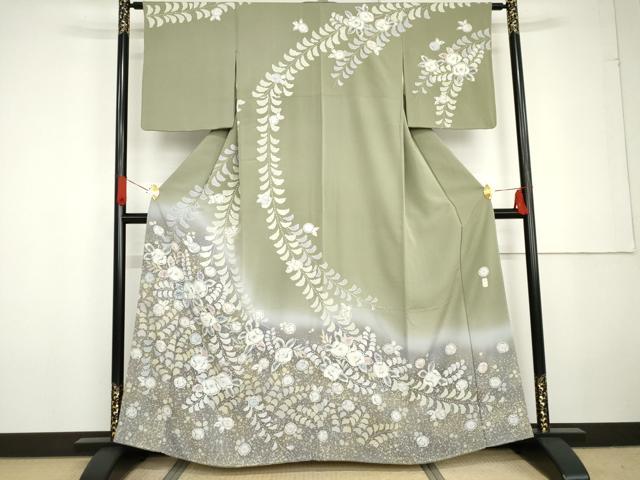 平和屋着物●訪問着　作家物　辻が花　絞り　暈し染め　正絹　逸品　AABG3560cs